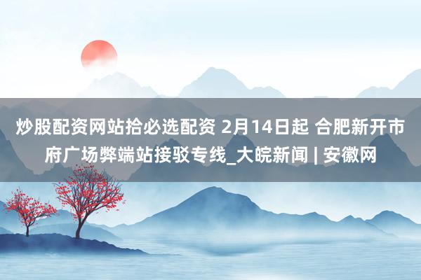 炒股配资网站拾必选配资 2月14日起 合肥新开市府广场弊端站接驳专线_大皖新闻 | 安徽网